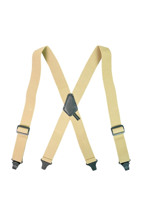 MELOTOUGH Adjustable Elastic 1.5 Inch Wide 4 Heavy Duty No Buzz Plastic Clips Mens Suspenders For Airport Use