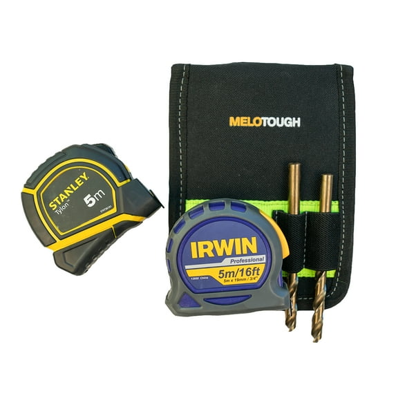 MELOTOUGH Cordless Drill Holder Hook Tape Measure Clip Drill/Power Tool Holder with Drill Bit Tote