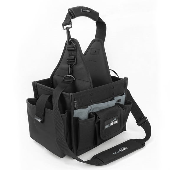 MELOTOUGH Electrical and Maintenance Tool Carrier 24-Pocket Large Electrician Tool Pouch Bag Open Top Tools Tote Bag with Waterproof Base & Dual Carry Handle for Gardeners/Technician