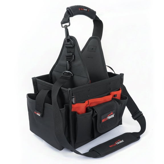 MELOTOUGH Electrical and Maintenance Tool Carrier 24-Pocket Large Electrician Tool Pouch Bag Open Top Tools Tote Bag with Waterproof Base & Dual Carry Handle for Gardeners/Technician