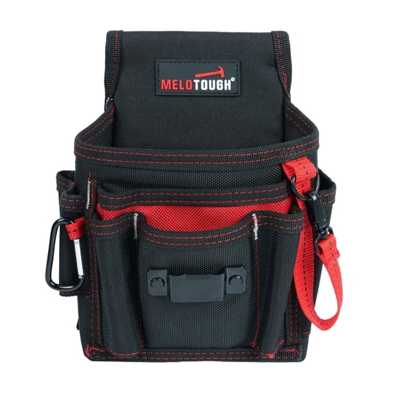 MELOTOUGH Electrician Tool Pouch Lightweight Belt Organizer with Tape Holder & Speed Square Slot for Wiring Construction & DIY Tool Holster with 13 Pockets,Utility Pouch for HVAC Technicians