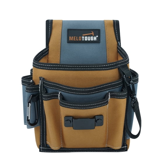 MELOTOUGH Electrician Tool Pouch Lightweight Belt Organizer with Tape Holder & Speed Square Slot for Wiring Construction & DIY Tool Holster with 13 Pockets,Utility Pouch for HVAC Technicians
