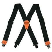 MELO TOUGH MELOTOUGH Heavy Duty Clip Suspenders for Men Men s Adjustable X Back Mens Suspenders Straps with Clips Black