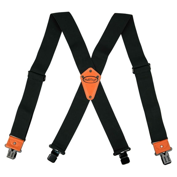 MELOTOUGH Heavy Duty Clip Suspenders for Men Men s Adjustable X Back Mens Suspenders Straps with Clips Black
