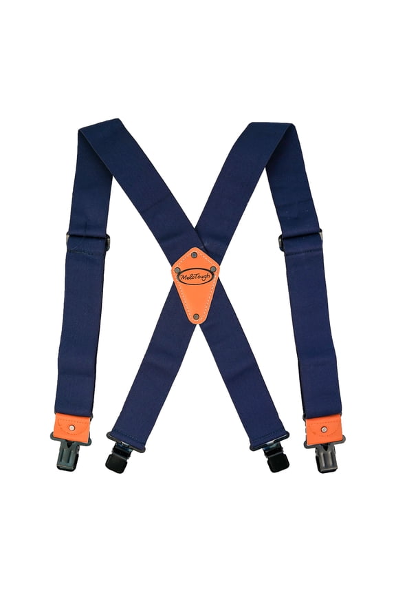 MELOTOUGH Heavy Duty Clip Suspenders for Men Men s Adjustable X Back Mens Suspenders Straps with Clips Navy Blue