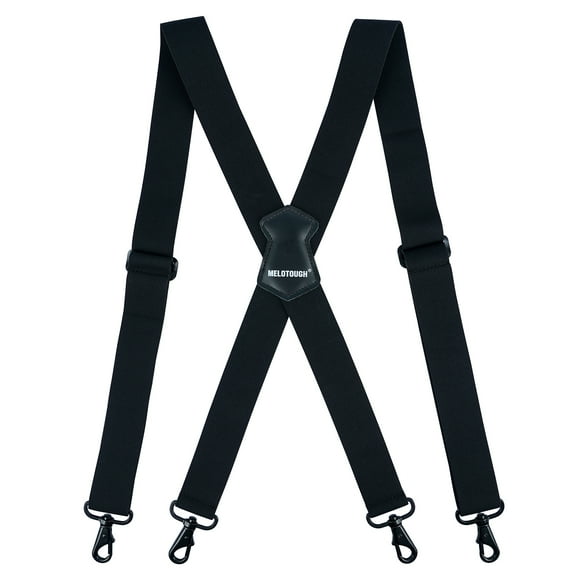MELOTOUGH Men Suspender 1.5 Inch Wide X Back Suspender Adjustable Elastic Suspenders with Snap Hooks