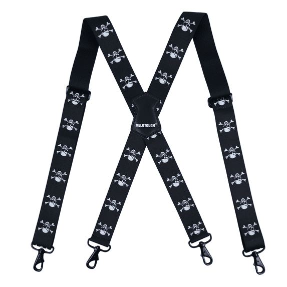 MELOTOUGH Men Suspender 1.5 Inch Wide X Back Suspender Adjustable Elastic Suspenders with Snap Hooks