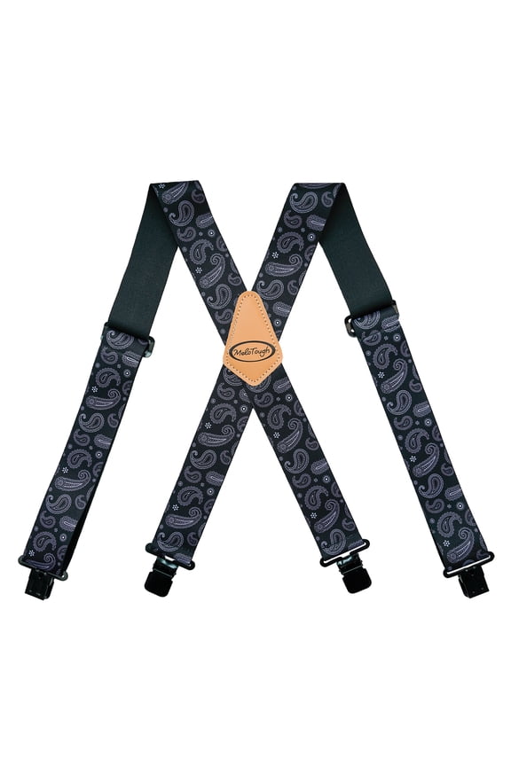 MELOTOUGH Men's 2 Inch Suspenders Adjustable Elastic  X Back Suspender With Strong Clips Work Suspenders