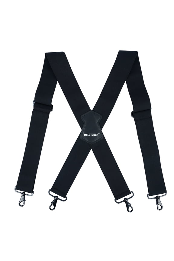 MELOTOUGH Men's Suspender 2 Inch Wide Suspenders Full Elastic X Back Suspender with Snap Hooks
