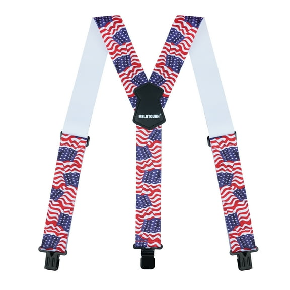 MELOTOUGH Men's Suspenders 2 Inch Wide Elastic Y Back Suspenders for Men Heavy Duty Suspender with Strong Clip for Pants