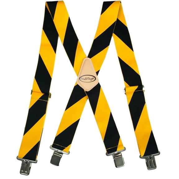 MELOTOUGH Men's Suspenders Fully Elastic 2 inch Wide Heavy Duty Waring Yellow Work Suspenders