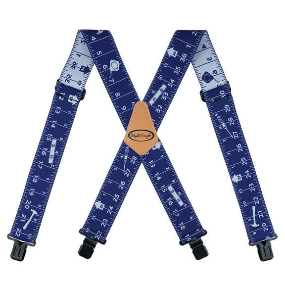 MELOTOUGH Men's Suspenders Fully Elastic 2 inch Wide X back Heavy Duty Work Suspenders