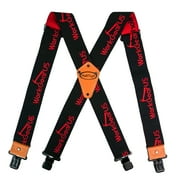 MELO TOUGH MELOTOUGH Men's Suspenders With Strong Clips Fully Elastic 2 inch Wide X back Heavy Duty Work Suspenders