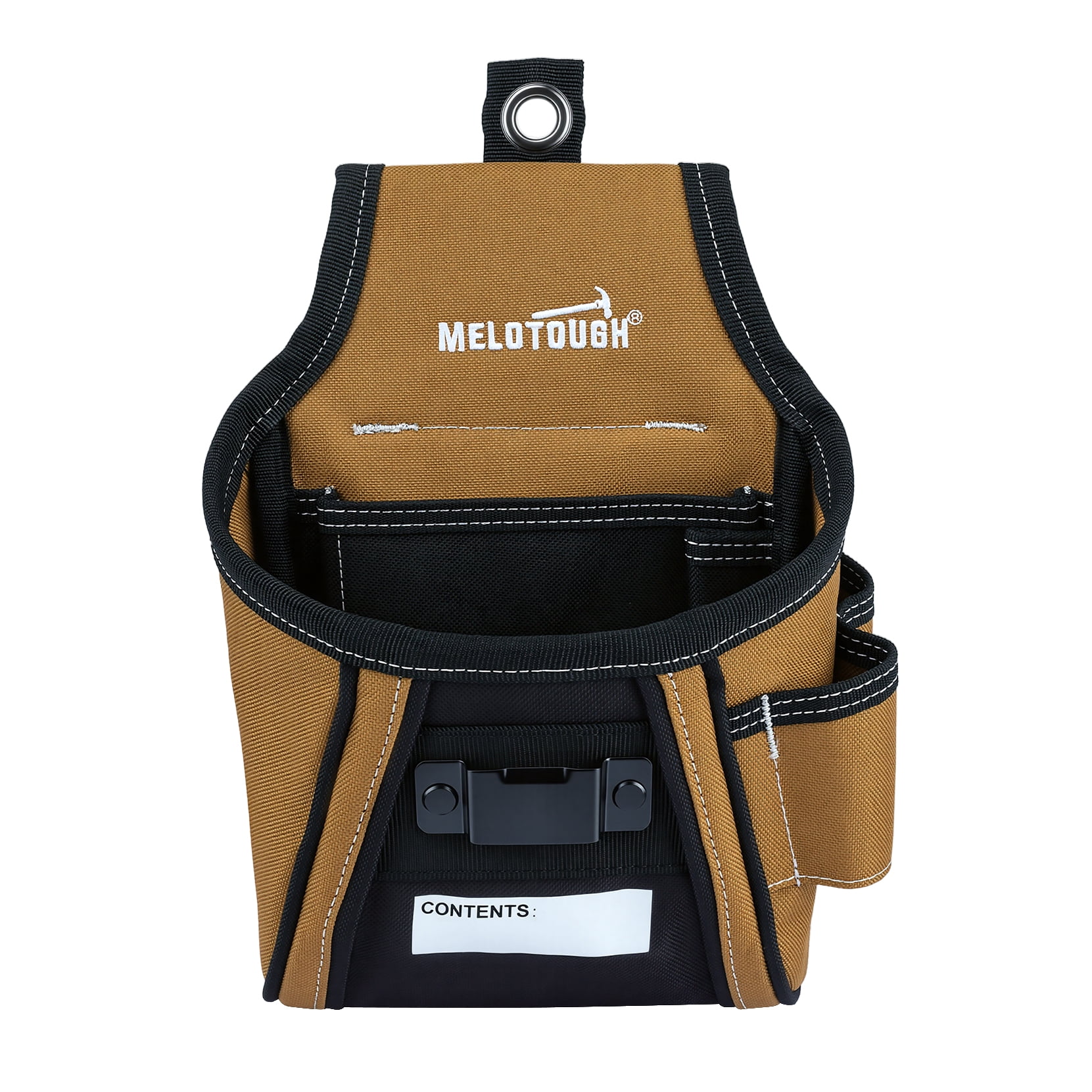 MELOTOUGH Nail and Screw Organizer Bag for Electricians and Carpenters, Tool Belt Pouch with Belt Clip, Heavy Duty Work Fastener Pouch