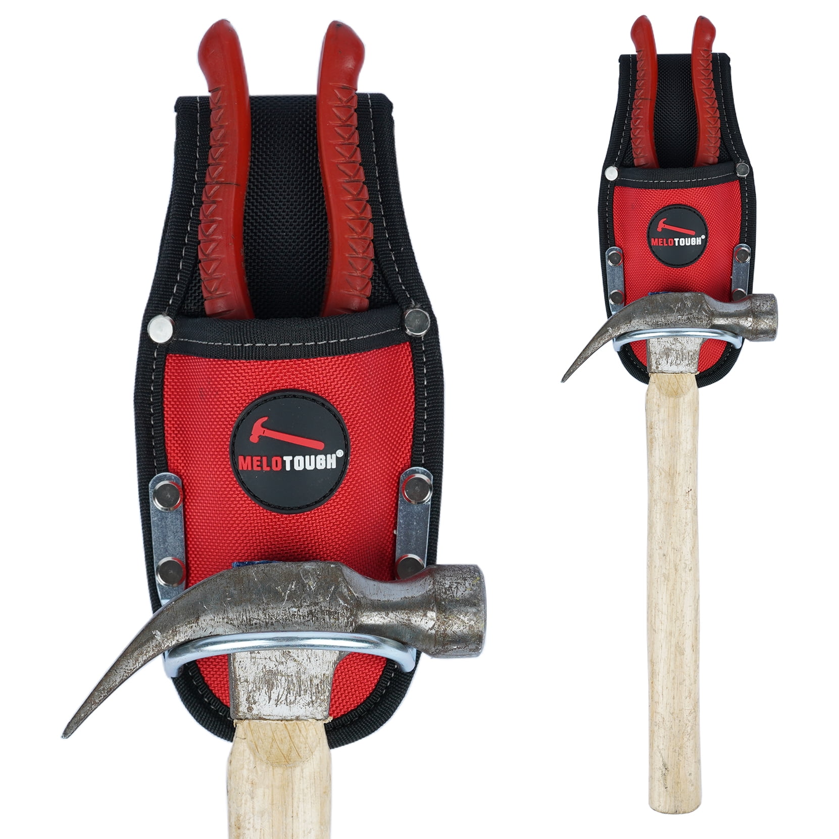 MELOTOUGH Plier Holster Tool Holder and Heavy Duty Steel Loop Hammer