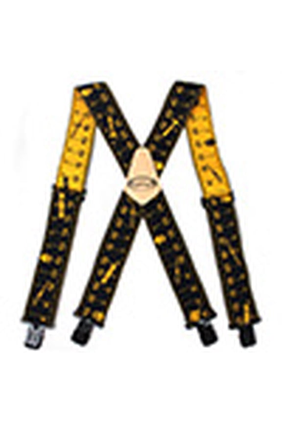 MELOTOUGH Ruler Suspenders Fully Elastic X Back 2 Inch Work Suspenders Heavy Duty Tape Measure Suspenders For Men