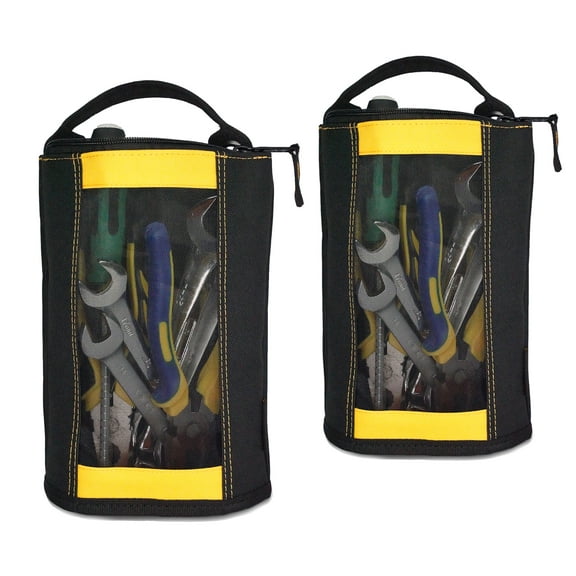 MELOTOUGH Small Zippered Bags Canvas Tool Storage Bag Yellow Electrician Carpenter Tool Carrier Bag (2 Pack)