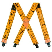 MELO TOUGH MELOTOUGH Suspenders For Men Heavy Duty Men's Suspenders 2" Wide Elastic Braces X Shape with Construction Clip Yellow Rule
