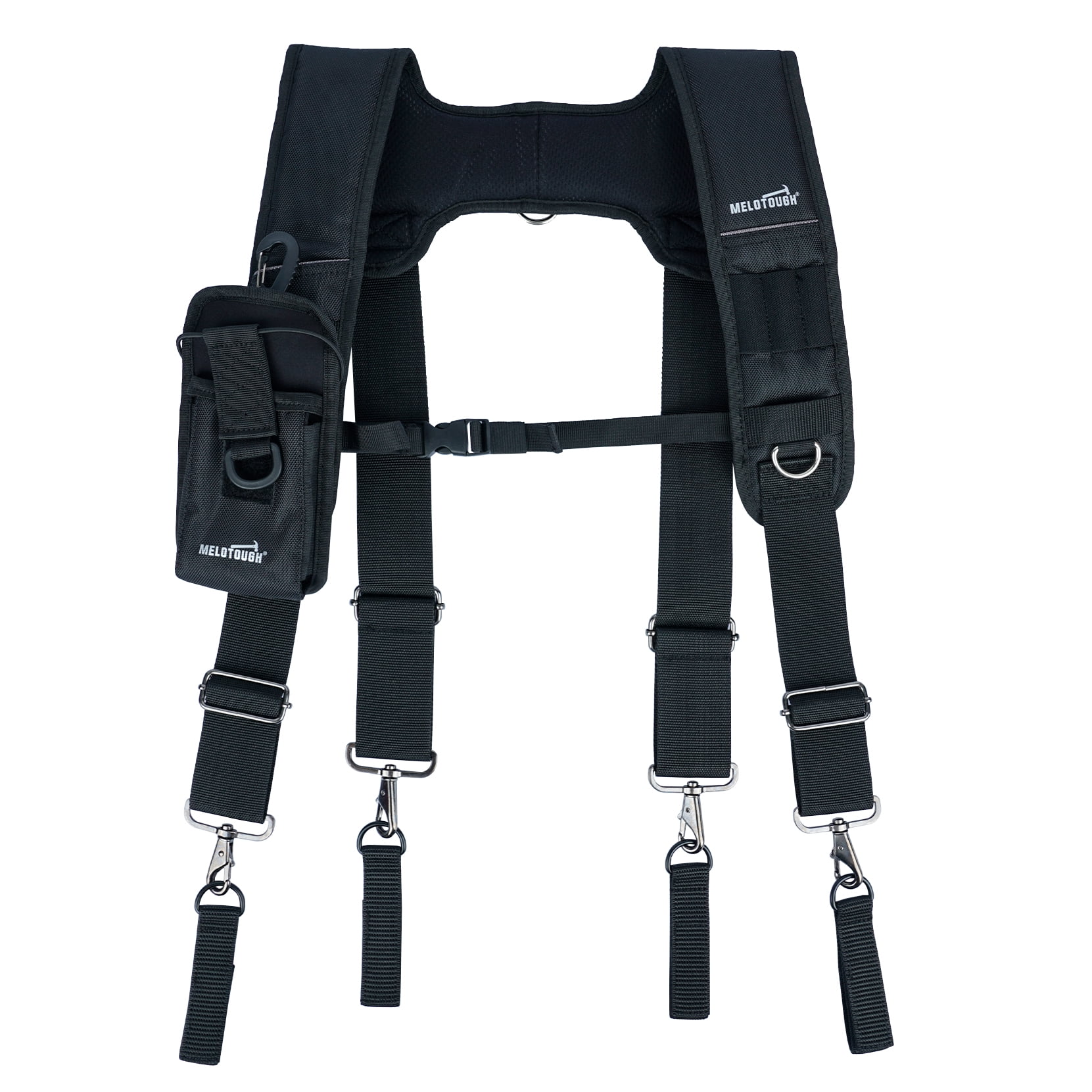 MELOTOUGH Adjustable Padded Tool Belt Suspenders Work Holder for