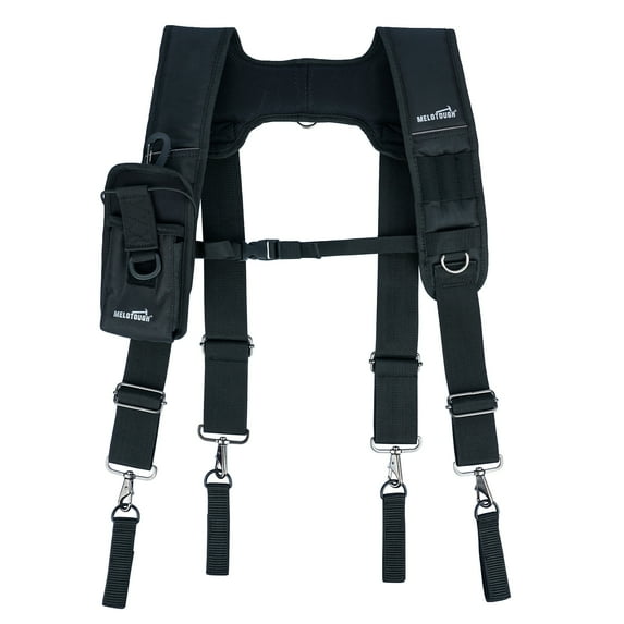 MELOTOUGH Tool Belt Suspenders Construction Bag Suspenders Padded Work belt Suspenders for Carpenter/Electrician/Roofing/Farmer work Suspension Rig(H Back)
