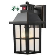 MELUAIM Outdoor Wall Light Fixture,Dusk to Dawn Sensor Porch Light Outdoor,Wall Lantern,Black Weatherproof 1-Pack