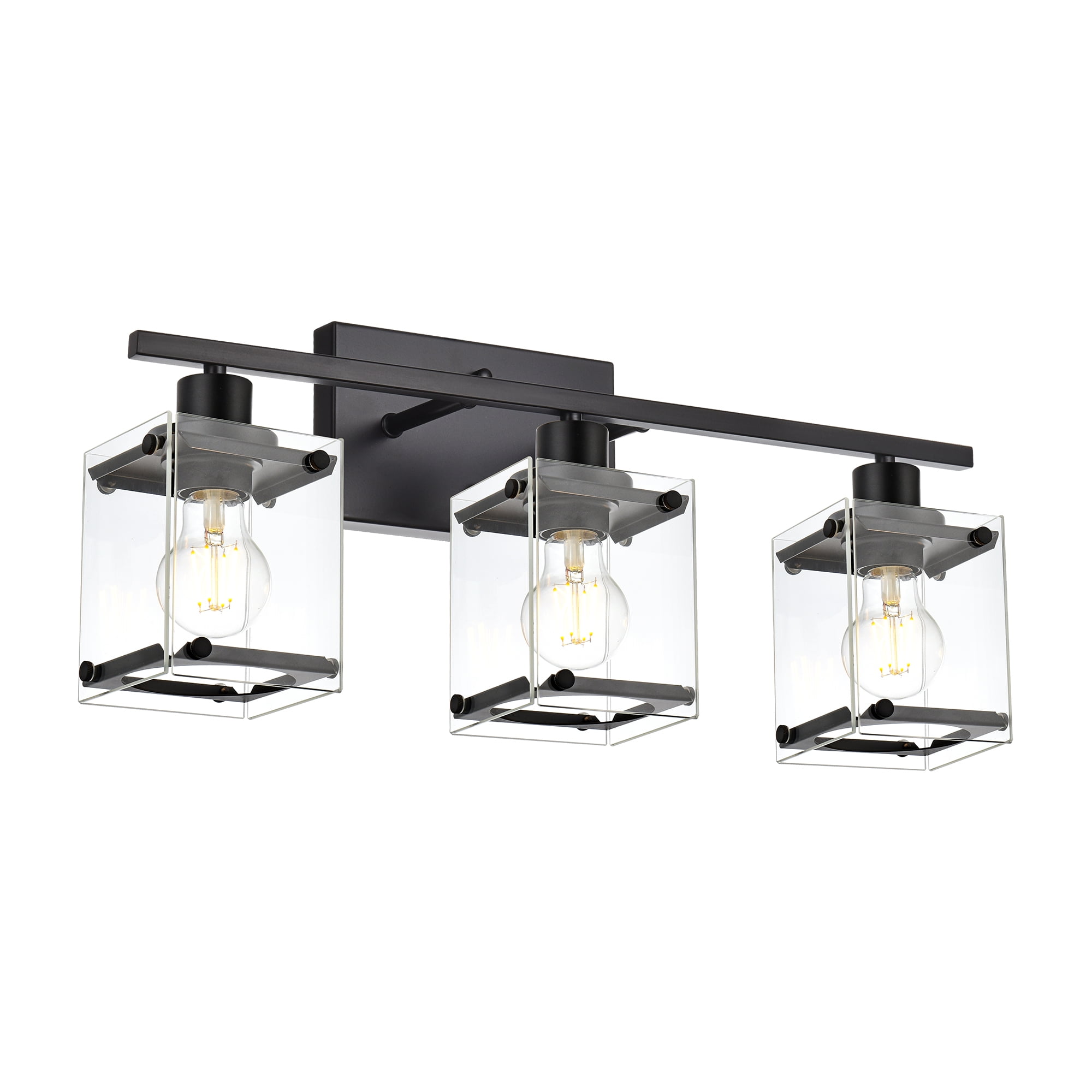 MELUCEE 3 Light Bathroom Lights Over Mirror Black Vanity Lighting