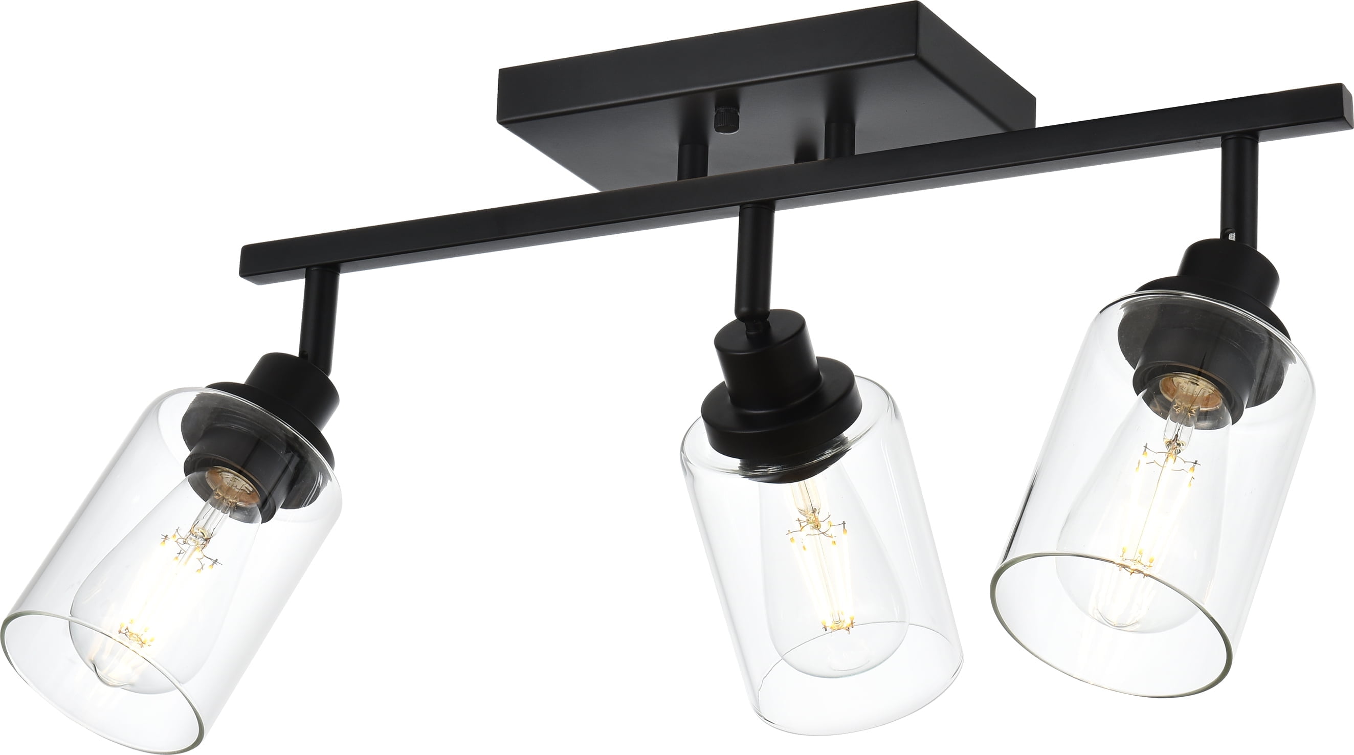 MELUCEE 3 Light Bathroom Vanity Light Black Track Lighting Fixtures Ceiling with Rotatable Track Head