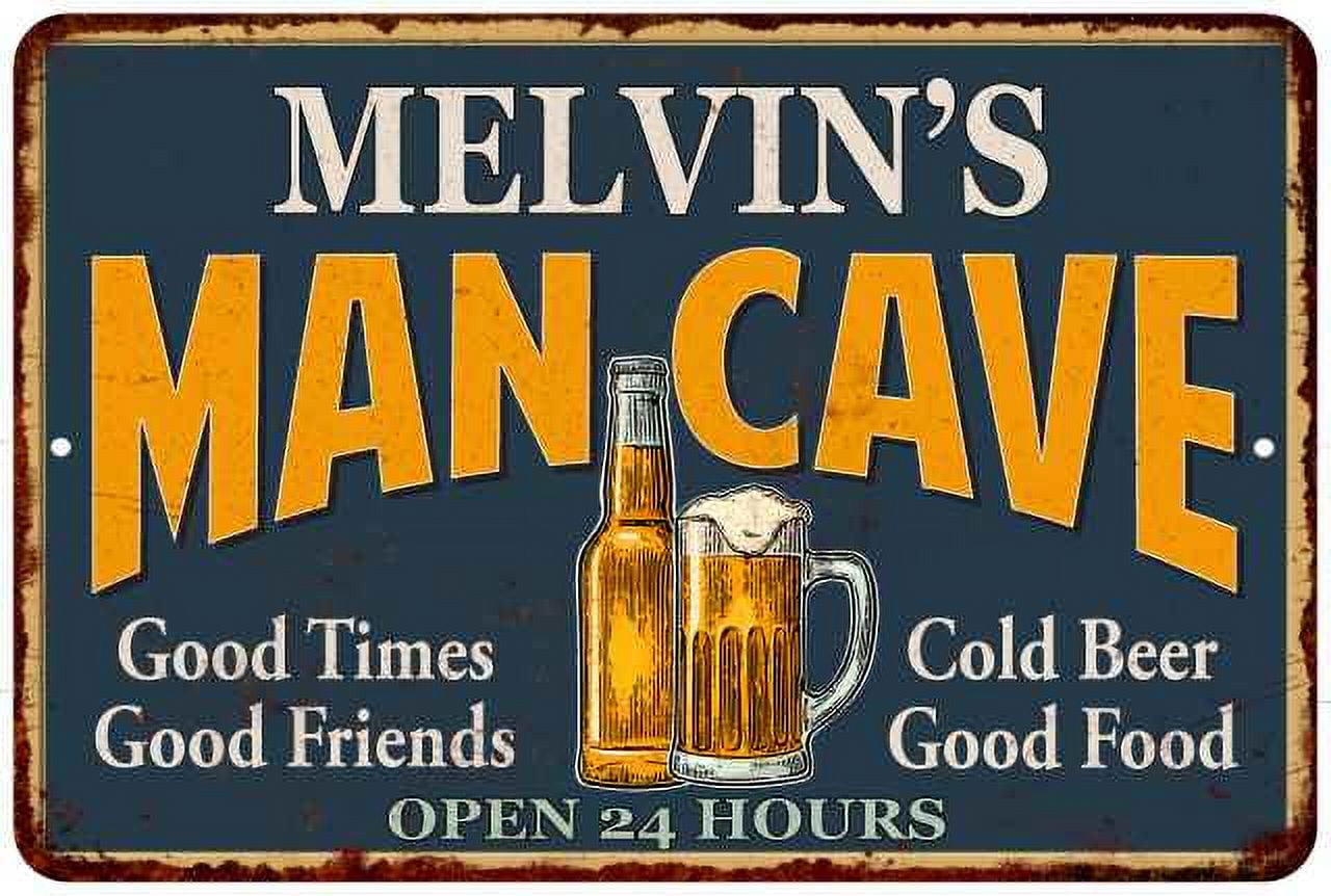 MELVIN'S Man Cave Metal Sign Green Gift 8x12 208120012127 - Walmart ...