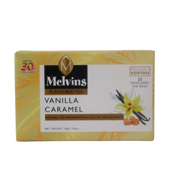 MELVINS VANILLA CARAMEL TEABAGS 25'S