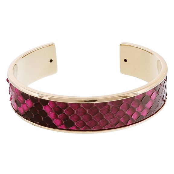 MEMAN PITTONE FU Fuschia Genuine Python Bracelet