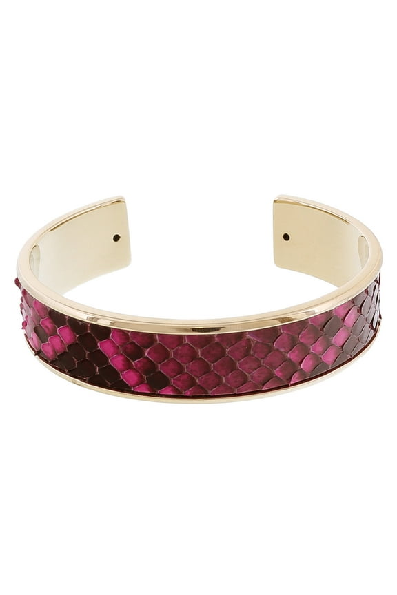 MEMAN PITTONE FU Fuschia Genuine Python Bracelet