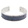 thumbnail image 1 of MEMAN STRUZZO ADN Denim/Silver Genuine Ostrich Bracelet, 1 of 5