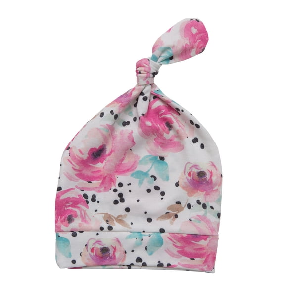 MEMEENO Newborn Top Knot Hat Cap For Baby - Bloom