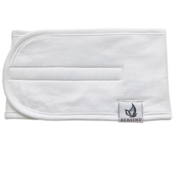 MEMEENO Belly Band for Colic & Gas Relief, Organic Cotton, Self-Warming for Fussy Newborn (Pearl)