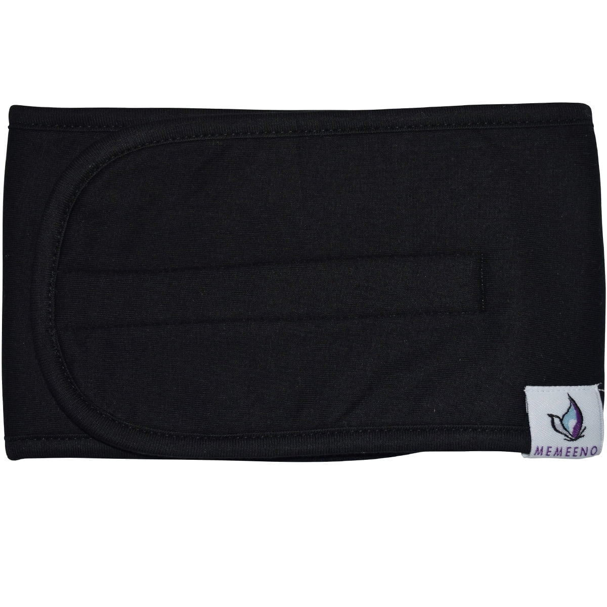 MEMEENO Belly Band for Colic & Gas Relief, Organic Cotton, Self-Warming for Fussy Newborn (Noir)