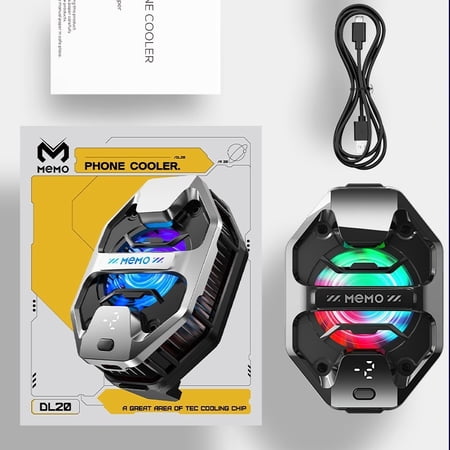 MEMO 2024 DL20 Three Gears Adjustable AI Semiconductor Freeze Back-clip Cooling Radiator for IPhone Android PUBG Game Cooler