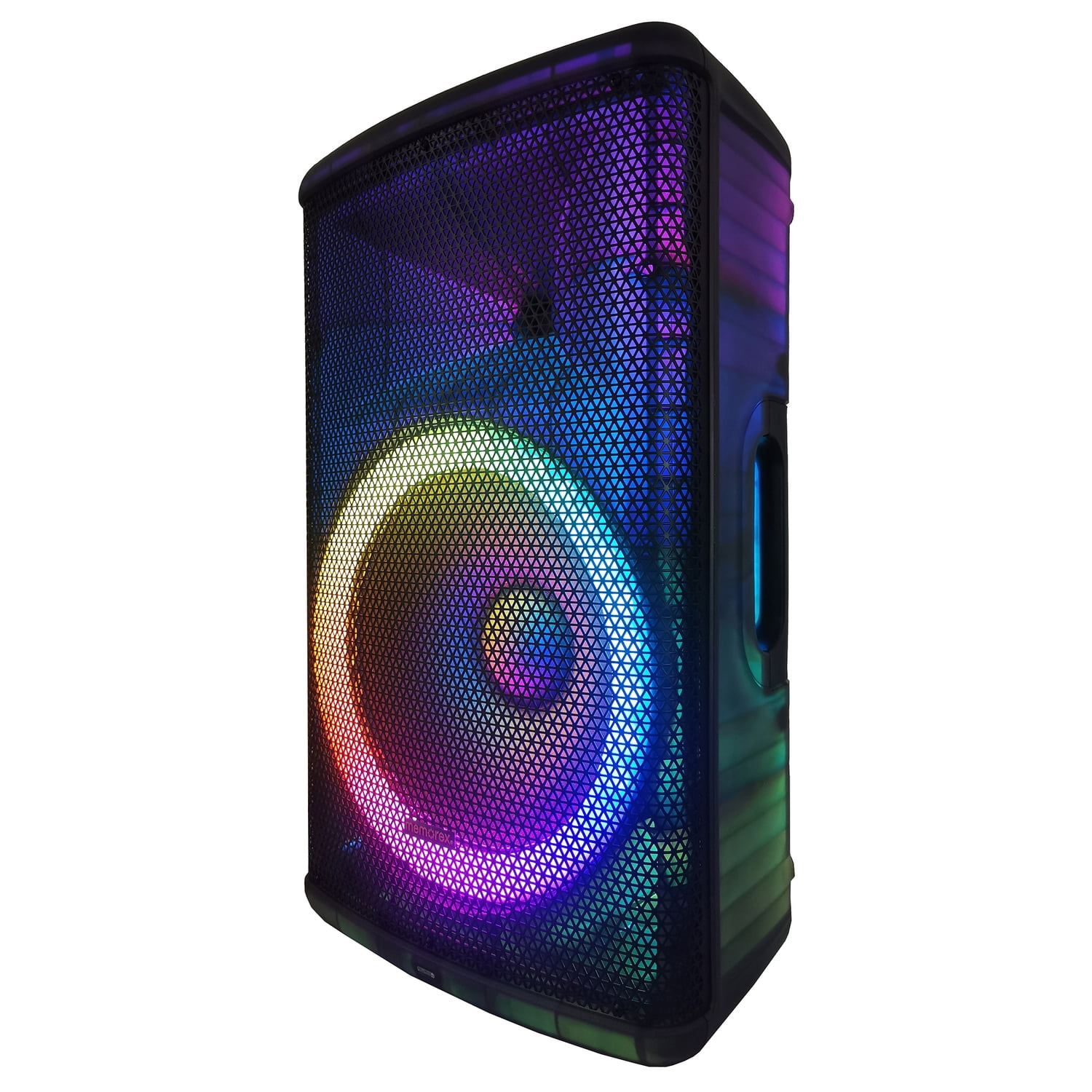 MEMOREX Professional Portable Bluetooth 15-In. True Wireless PA Speaker with Translucent Cabinet and LED Lights, MX-PS1501, MX-PS1501