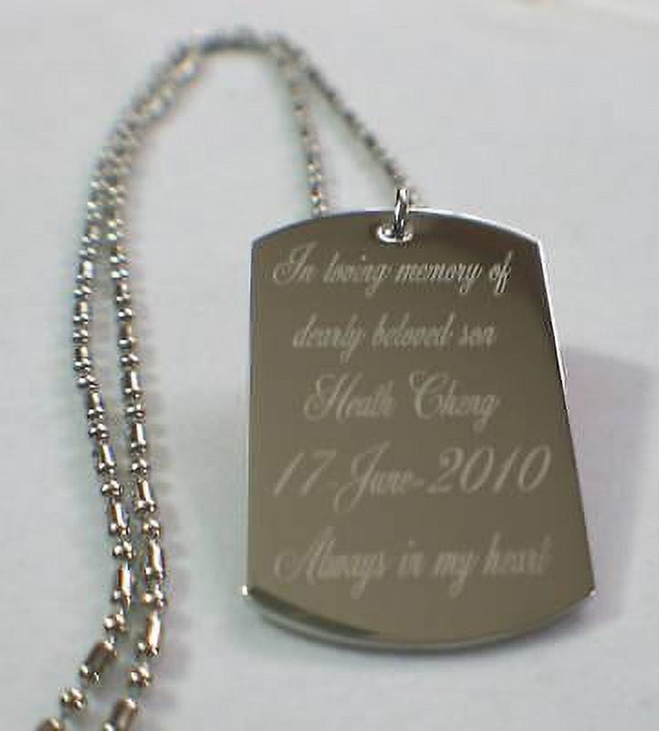 MEMORIAL DOG TAG NECKLACE CUSTOM PERSONALIZE stainless steel
