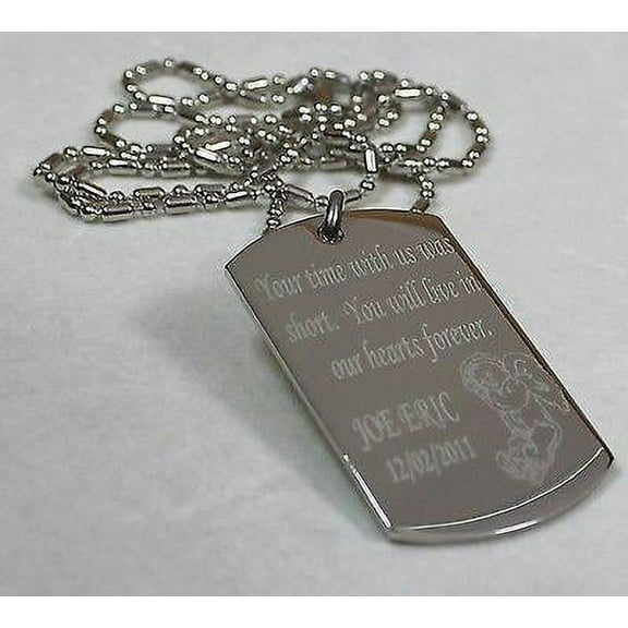 MEMORIAL TAG REMEMBER DOG TAG NECKLACE LOVED ONE STAINLESS STEEL