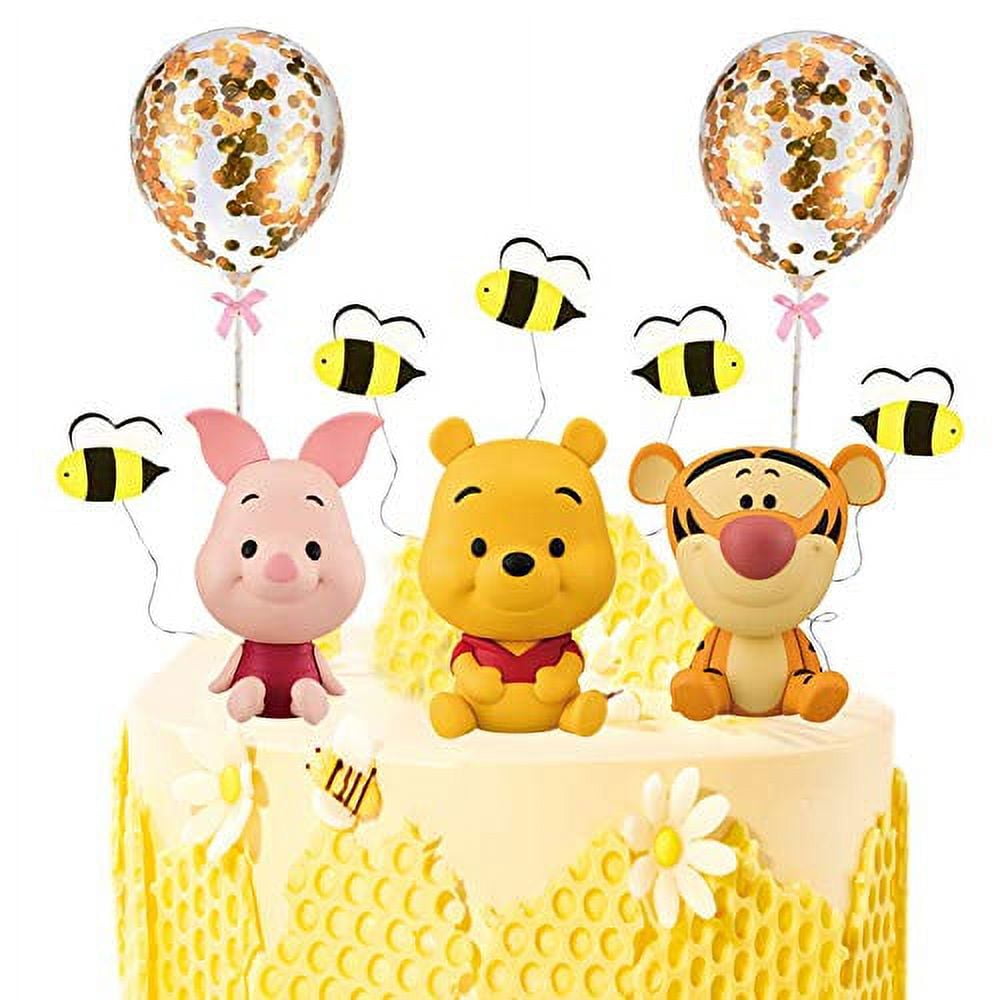 WINNIE THE POOH BIRTHDAY PERSONALISED EDIBLE CAKE TOPPER & CUPCAKE TOPPERS  A001