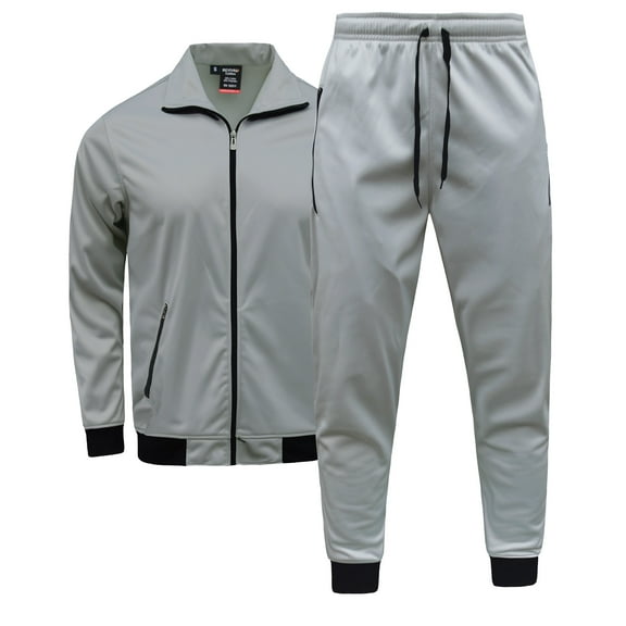 MEN 2 PIECE CLASSIC SOLID JOGGER TRACK JACKET & PANTS TRACKSUIT W/DRAWSTRINGS SMALL UPTO 5XL