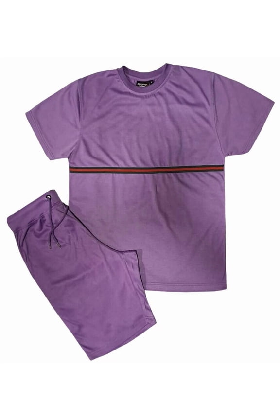 MEN 2 PIECE COLLAR T.SHIRT DESIGNER FASHIONED SHORT SET