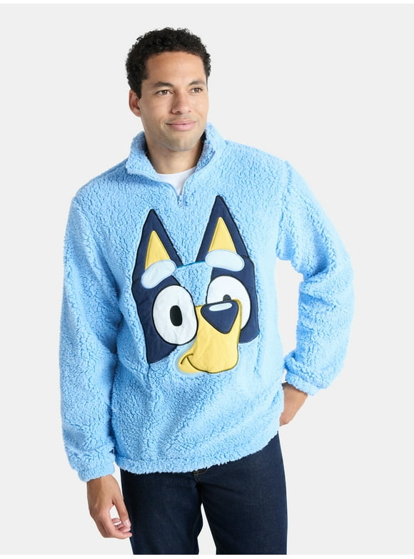 Men's and Big Men's Plush Fleece Quarter Zip Sweatshirt, Sizes XS-3XL