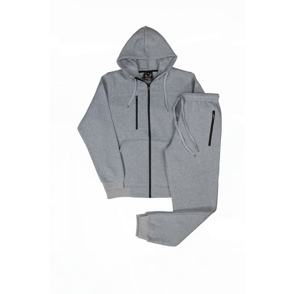 MEN CLASSIC 2 PIECE SOLID TECH FLEECE SWEATSUIT W/DRAWSTRINGS SMALL UPTO 5X