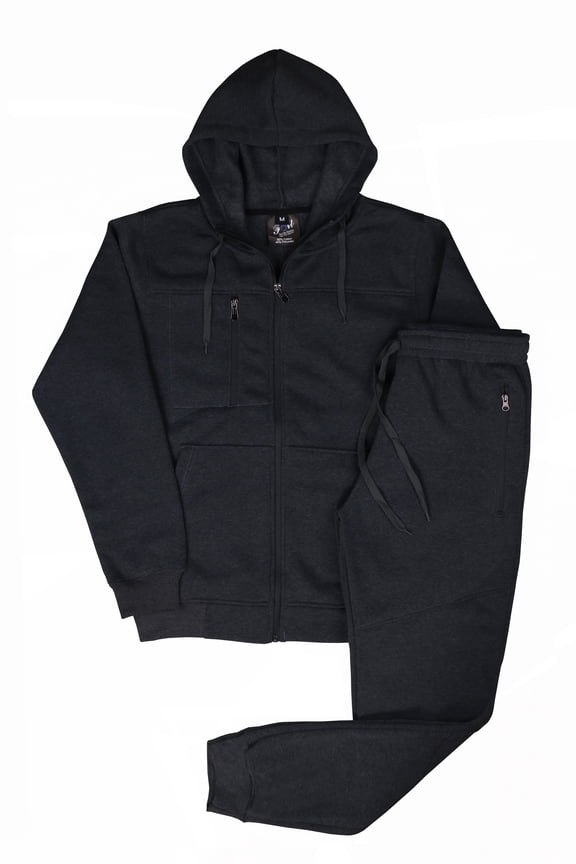 MEN CLASSIC 2 PIECE SOLID TECH FLEECE SWEATSUIT W/DRAWSTRINGS SMALL UPTO 5X