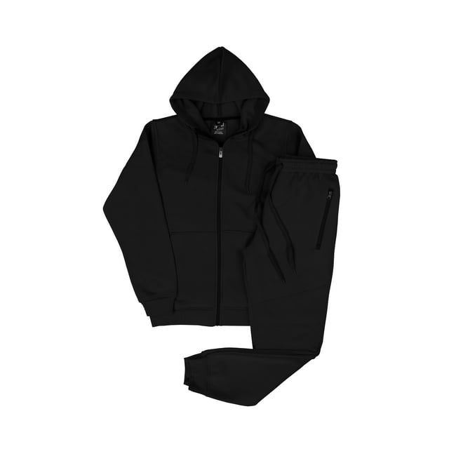 MEN CLASSIC 2 PIECE SOLID TECH FLEECE SWEATSUIT W/DRAWSTRINGS SMALL UPTO 5X