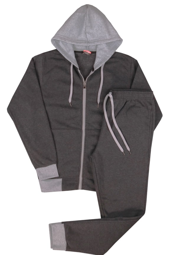 MEN CLASSIC 2 PIECE SOLID TECH FLEECE SWEATSUIT W/DRAWSTRINGS SMALL UPTO 5X