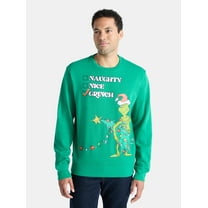 Dr. Seuss The Grinch Men's and Big Men's Graphic Light Up Sweatshirt, Sizes XS-3XL