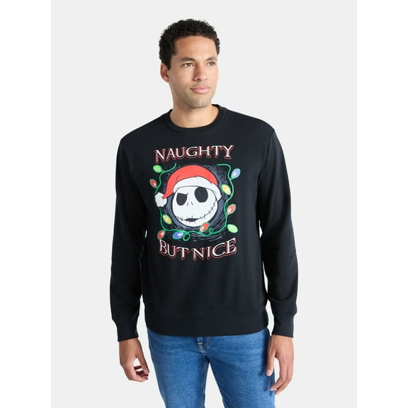 The Nightmare Before Christmas Men's Jack Skellington Light Up Graphic Sweatshirt, Sizes XS-3XL