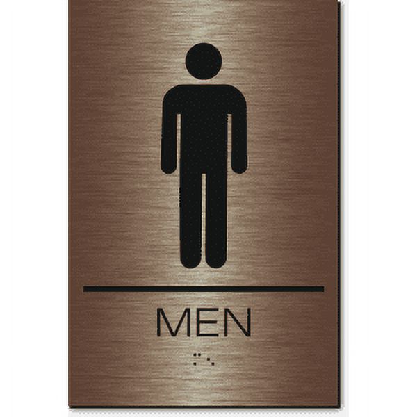 New Great Mens Bathroom Blue Sign Men Public Restroom Signs Aluminum  Metal,12x18 for Outside/Inside，6 Pack